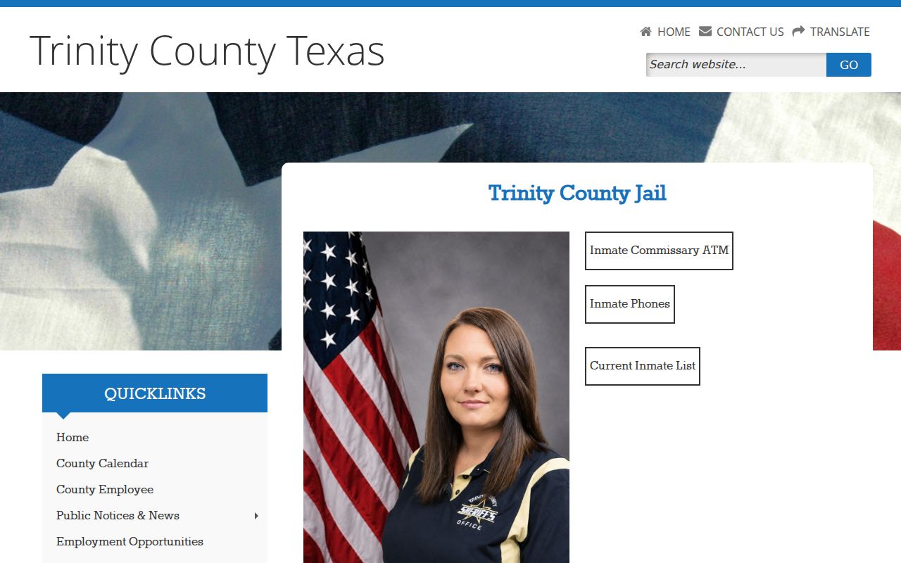 Trinity County criminal history official jail and inmate resources