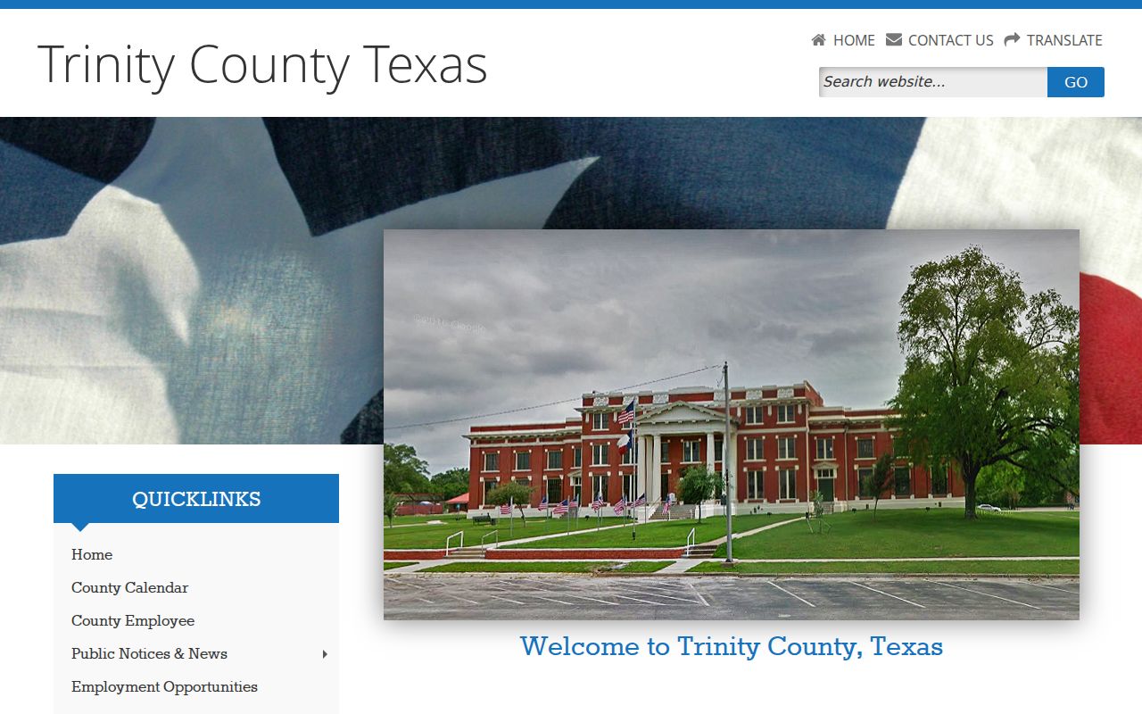 Trinity County criminal history official county office page