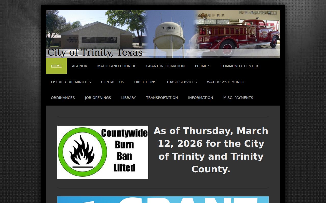 Trinity County criminal court case City of Trinity services page