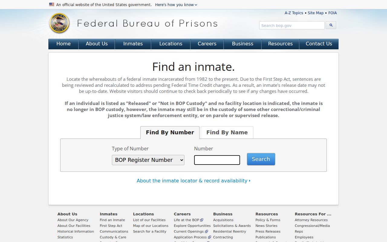 Federal custody search distinguished from Trinity County sex offender registry records