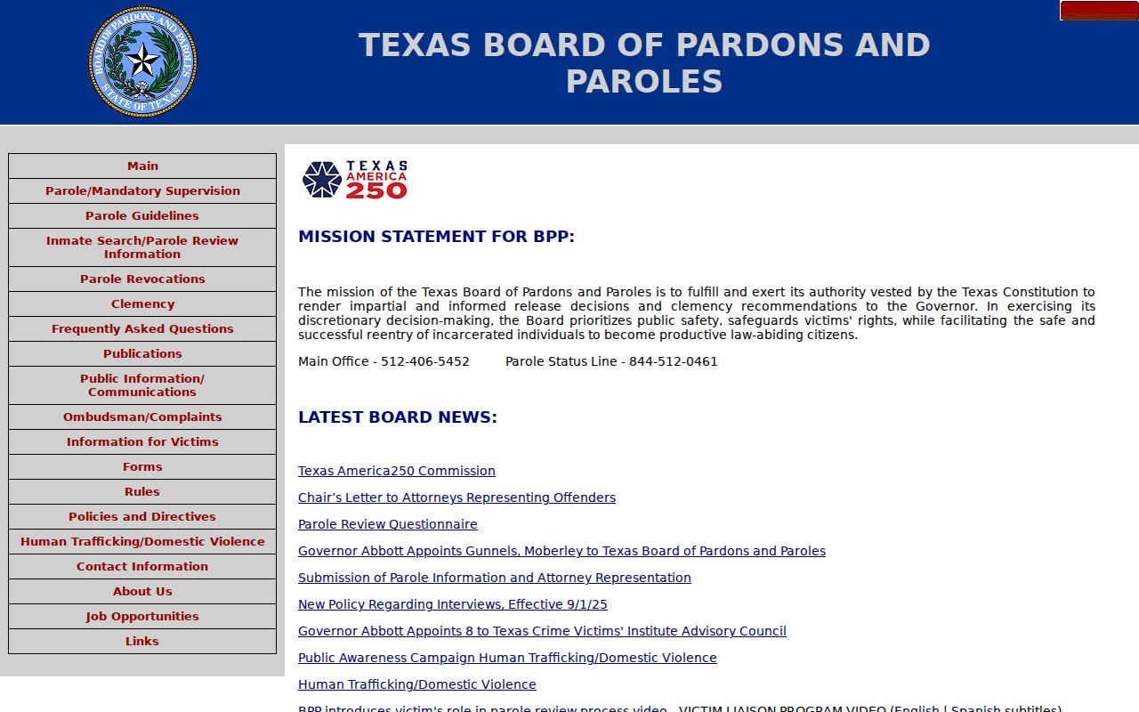 Trinity County registry context from the Texas release decision authority